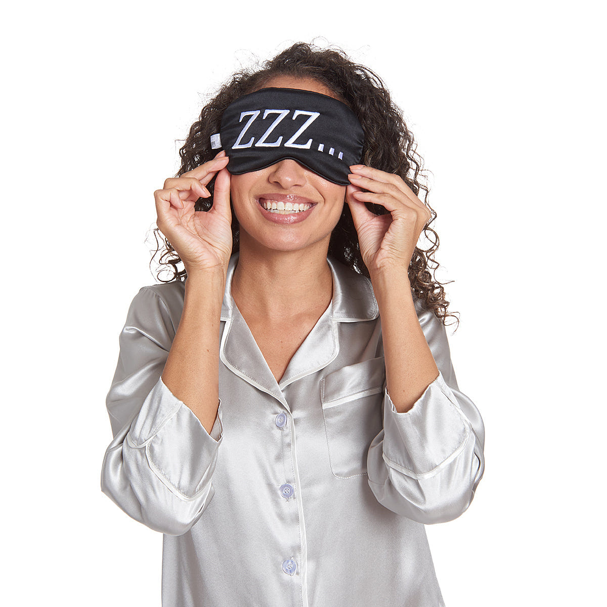 Beauty Silk Eye Mask with Velvet Band (19 Momme) Embroidered / ZZZ 1 each