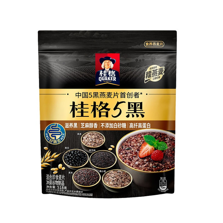 Breakfast oatmeal 5 black 518g*1 bag 518 g