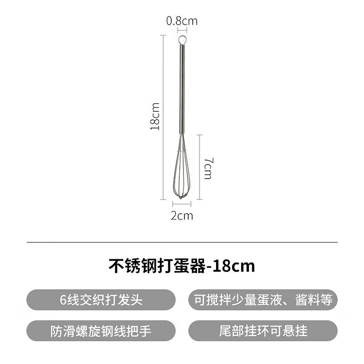 18cm Stainless Steel Egg Beater 1 count