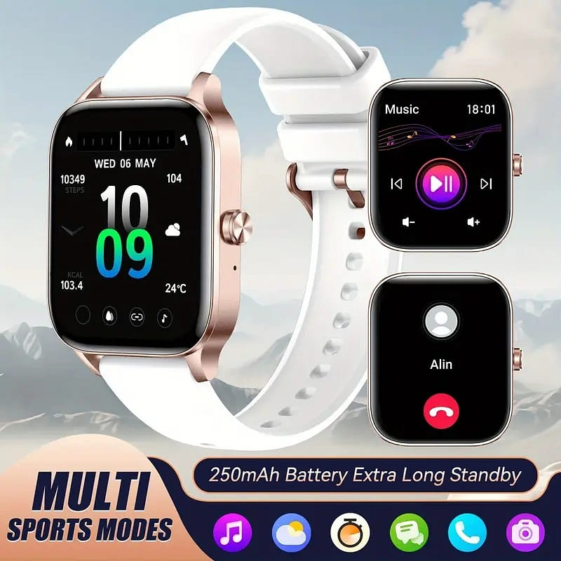 1.85-inch screen Bluetooth calling smartwatchwhite 1 each