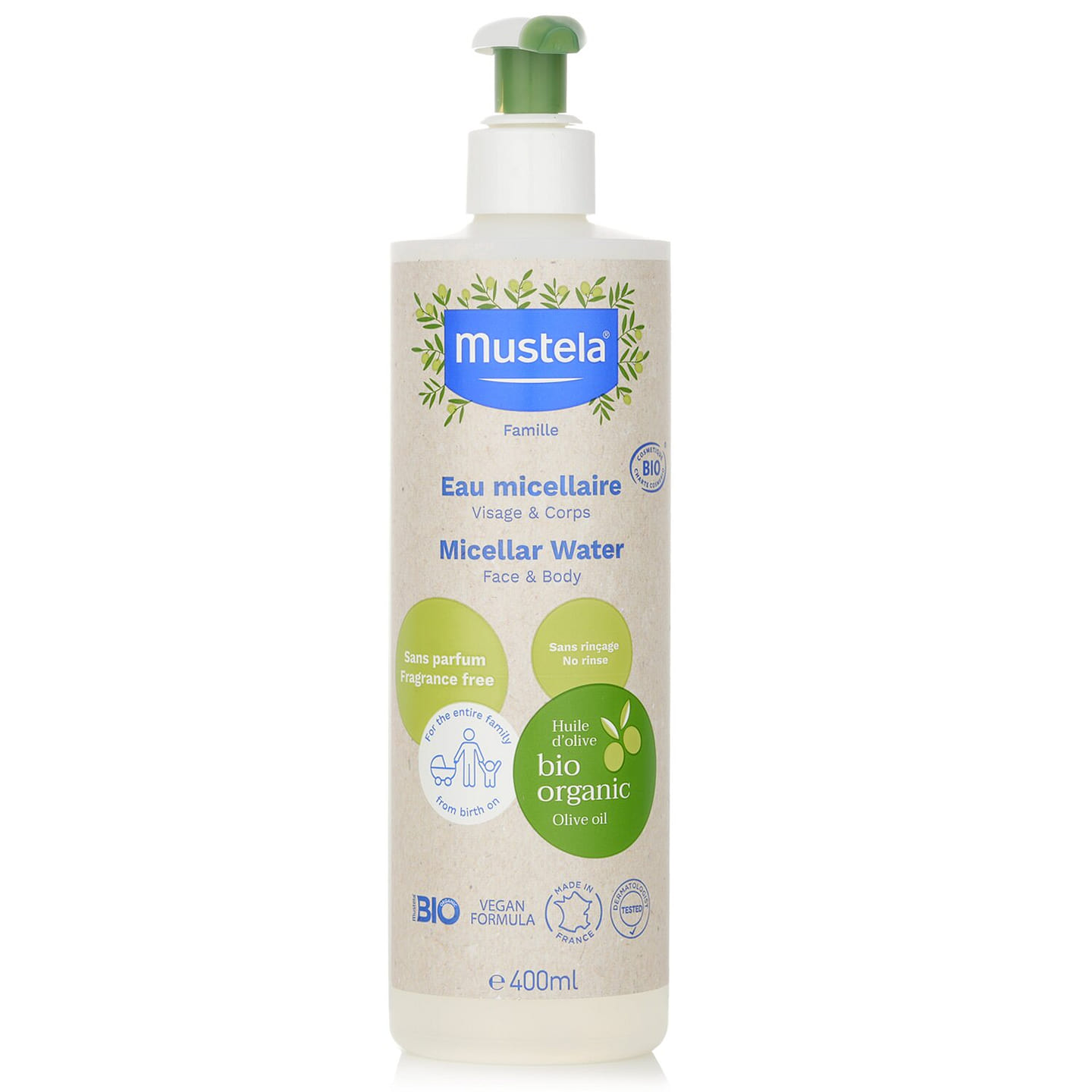 Mustela Bio Organic Micellar Water (For Face & Body) 400ml 400 ml