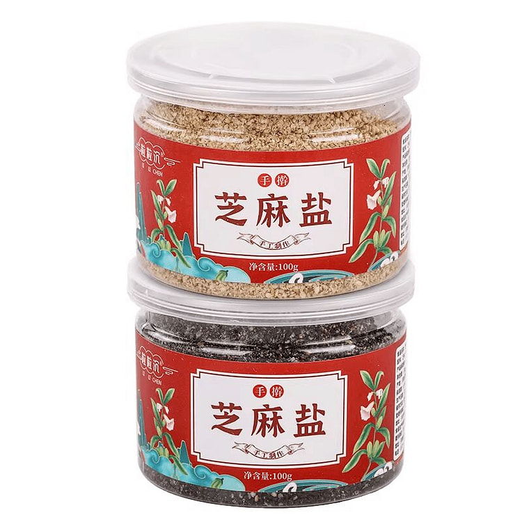 手工芝麻盐夹馍烧烤芝麻盐黑芝麻盐200g*2罐 200 克