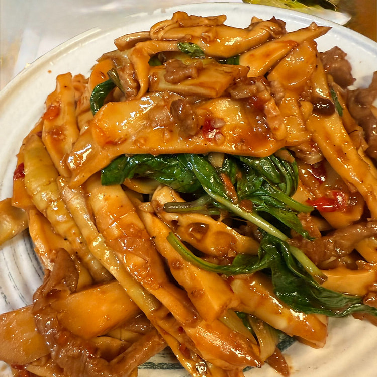 stri-fried Bamboo Shoots With Black Kurobuta pork