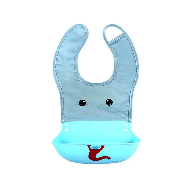 Nectar Baby Cloth and Silicone Bib-Elephant 1 each