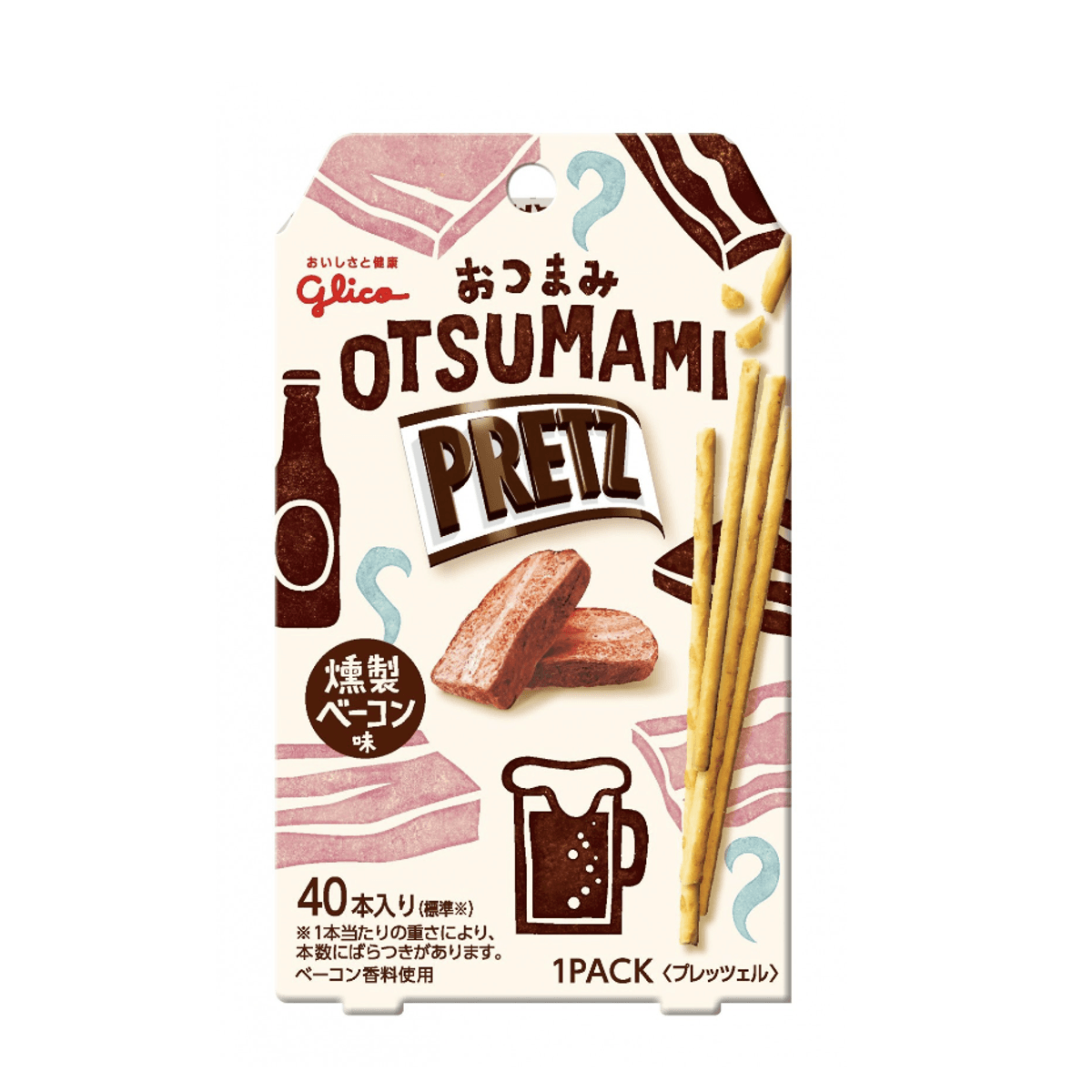 GLICO Pretz Smoked Bacon Flavor 40 sticks 1 hộp