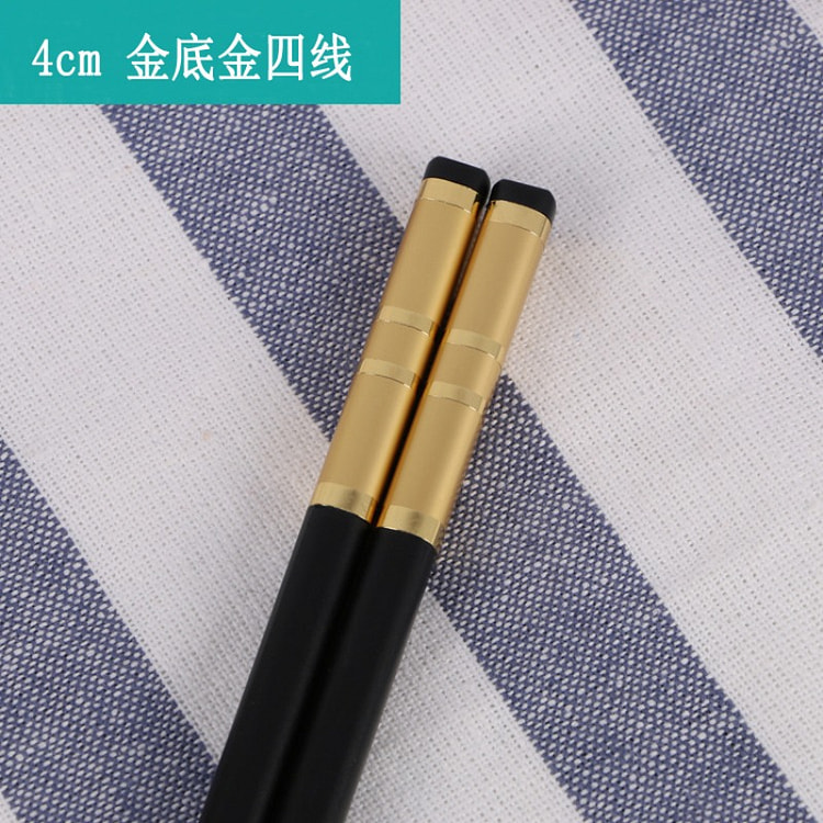 Alloy Chopsticks 10pr Gold 4-Line - 1 Piece 1 pack