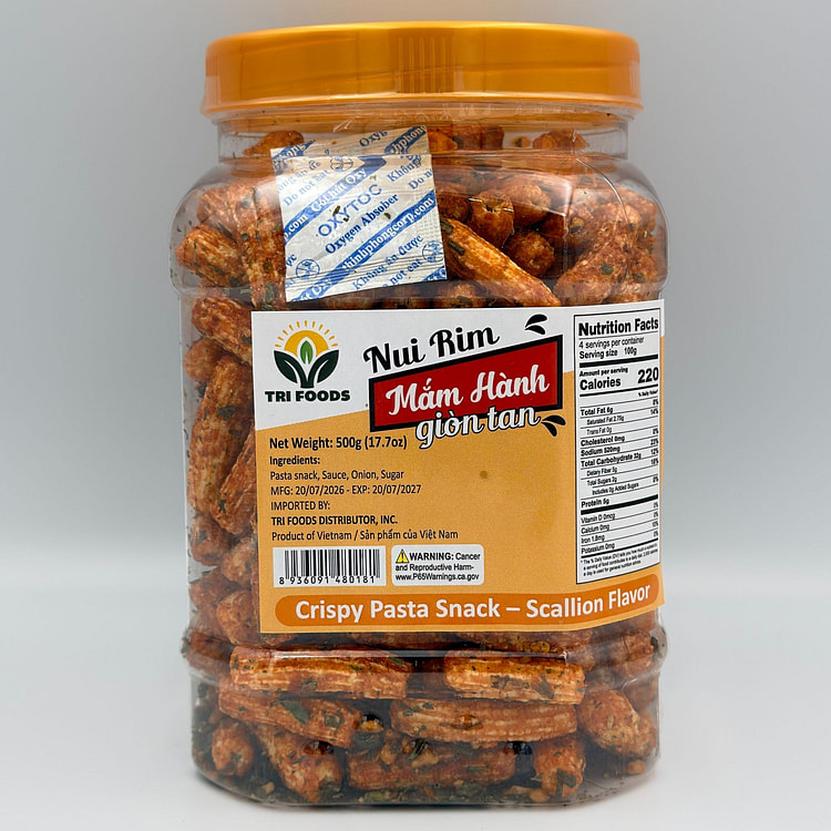 Tri Foods Crispy Pasta Snack Scallion Flavor 500g 1 bottle