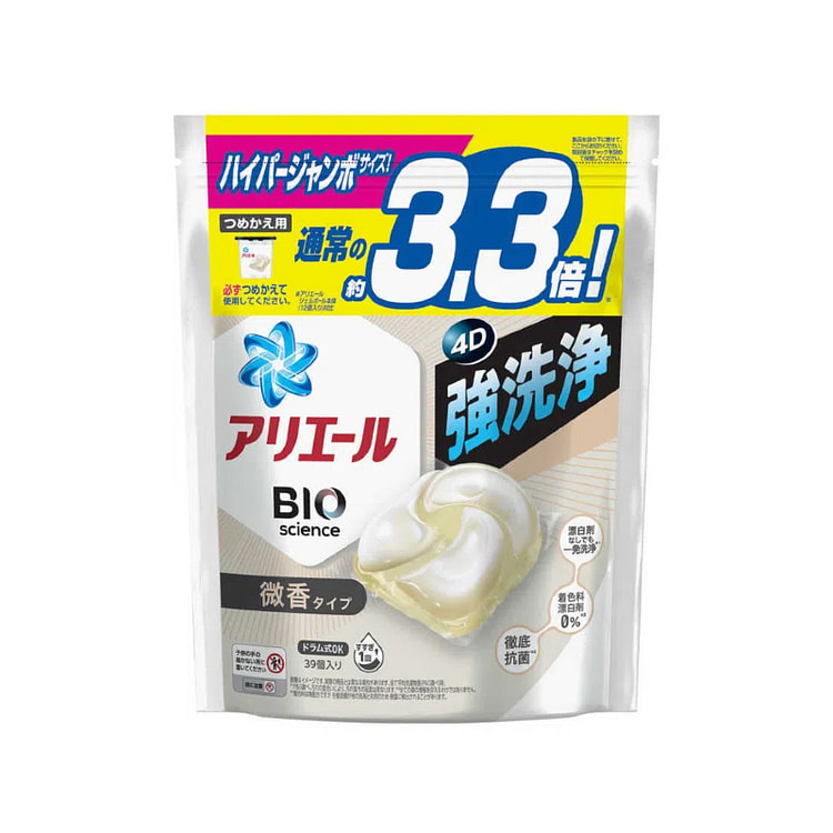 アリエール 洗濯洗剤 ジェルボール4D 微香 詰め替    39個入 1 個