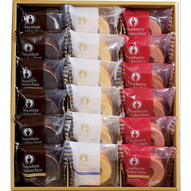 Shinpei Asada 3-Flavor Baumkuchen Set 18 Pieces 1 each