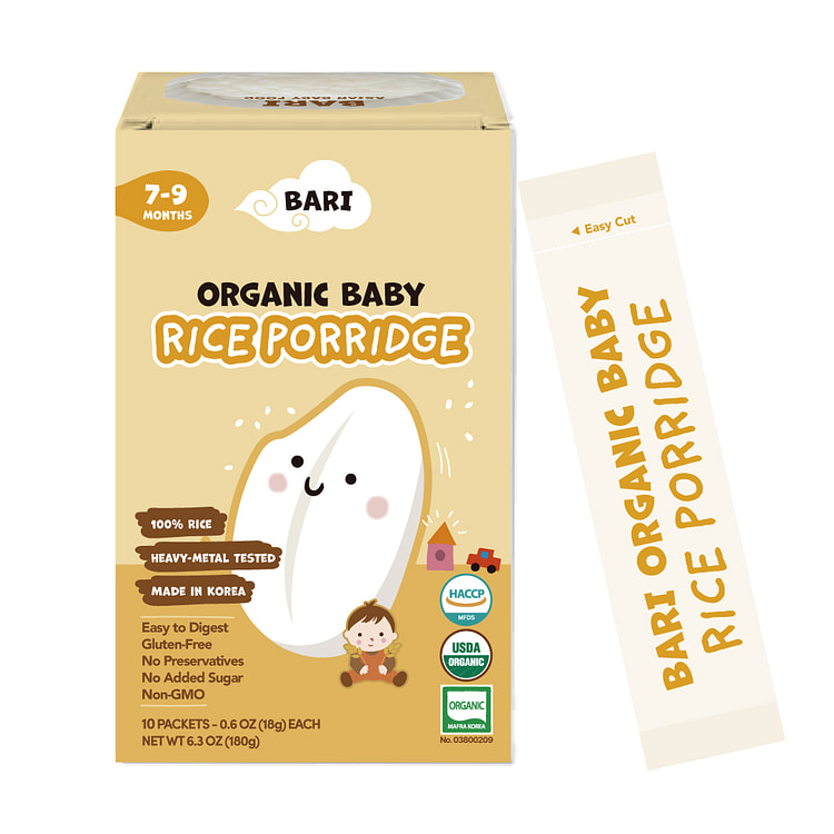 BARI Korean Organic Baby Rice Porridge 7M+ 6.3 oz