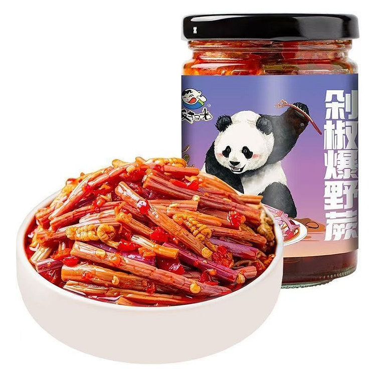 饭扫光下饭菜新品剁椒爆野蕨即食野蕨菜拌饭榨菜咸菜 210 克