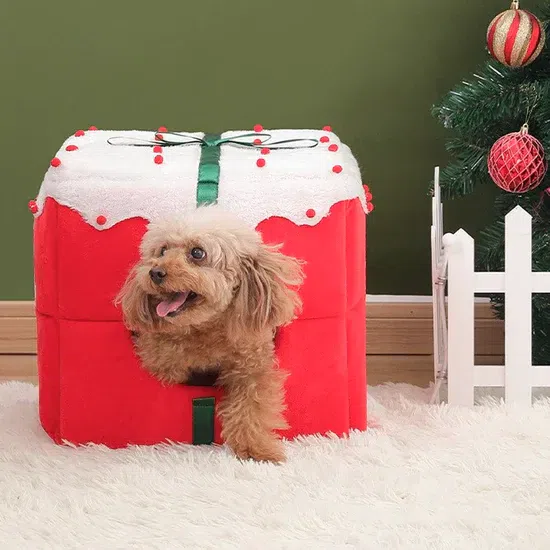 Christmas Gift Box Pet Bed 1 each