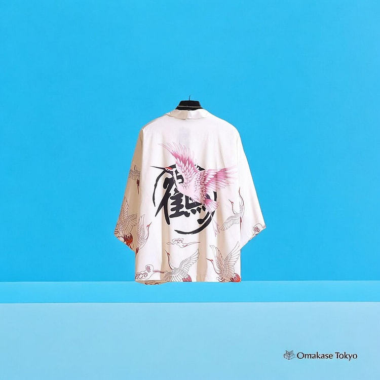 Happi Kimono Jacket-Aizuru White 360 g