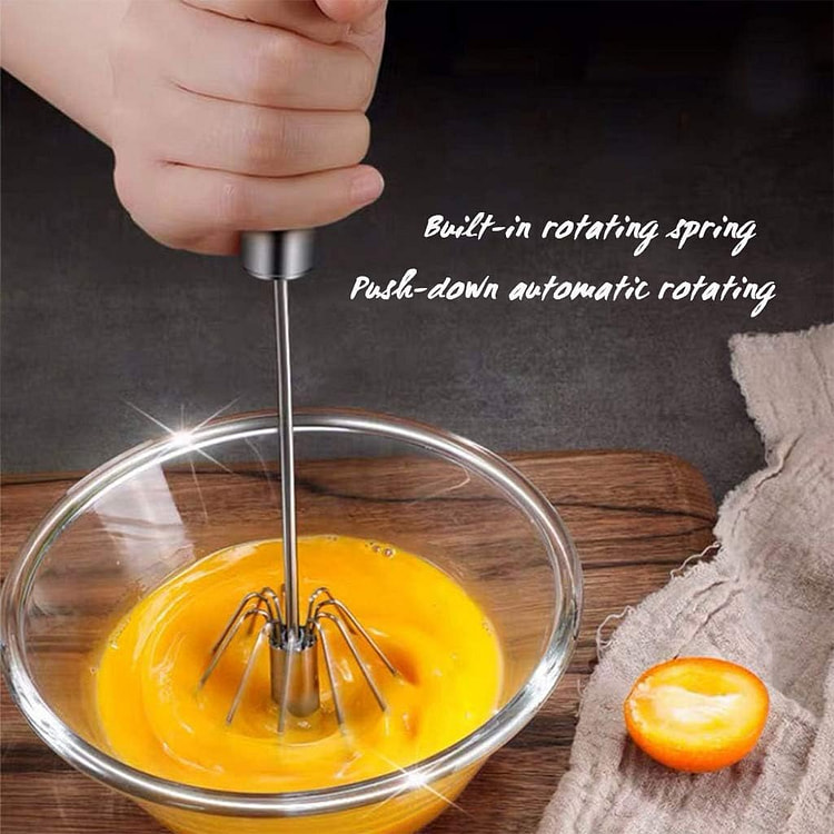 Egg Whisk Hand Push Rotary Whisk (12in) Stainless 1 count
