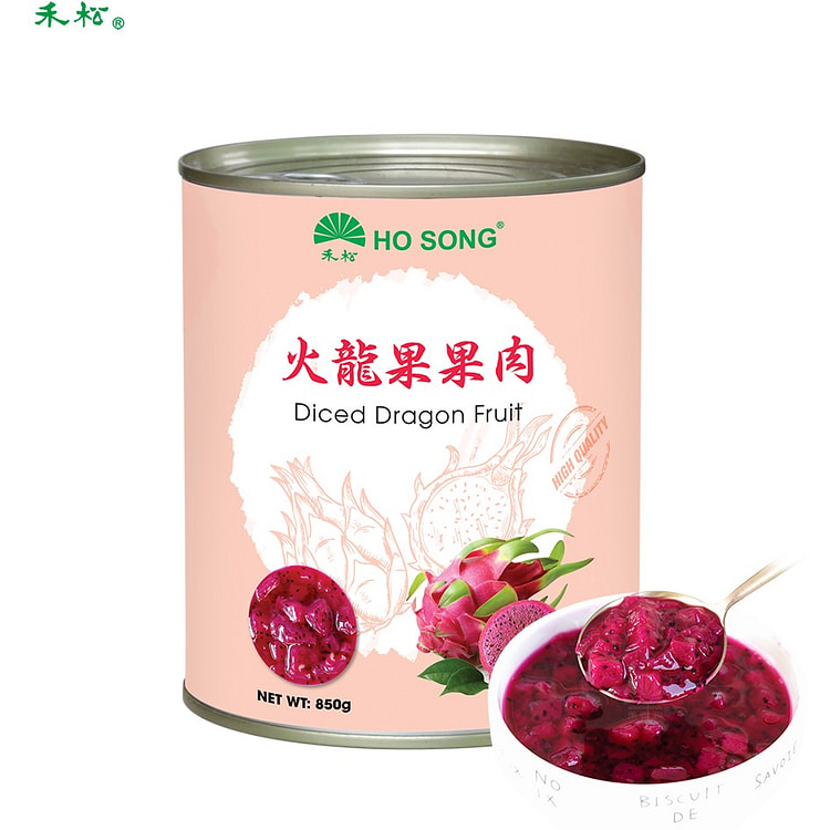 Premium Diced Dragon Fruit in Syrup-Tea Ingredient 1.87 lb