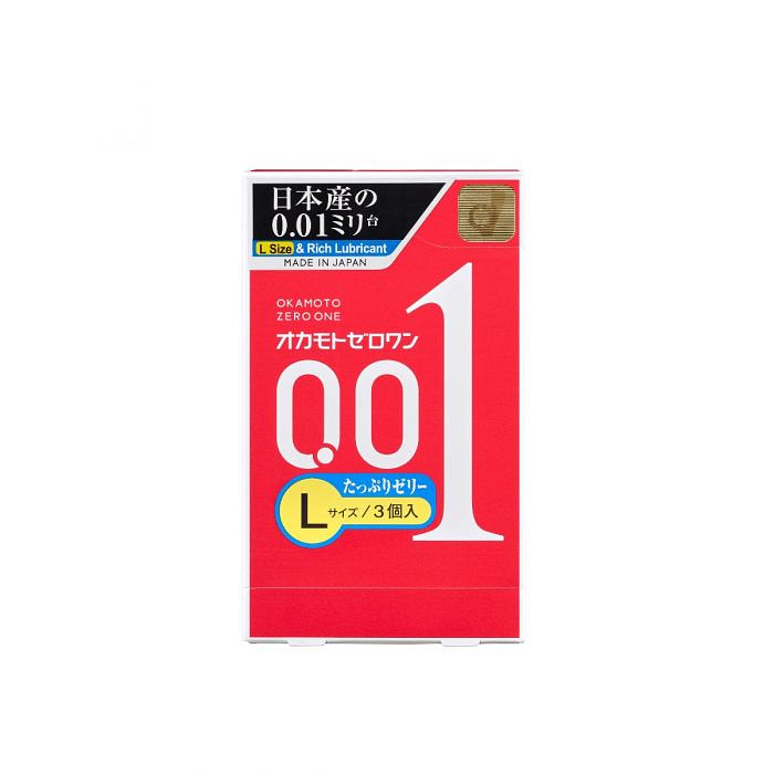 OKAMOTO冈本 0.01mm 极限超薄安全套（L码+2倍增量润滑剂） 3个入