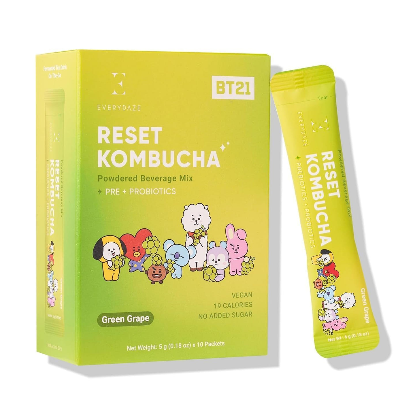 EVERYDAZE RESET KOMBUCHA- Green Grape- 10 Pack 50 g