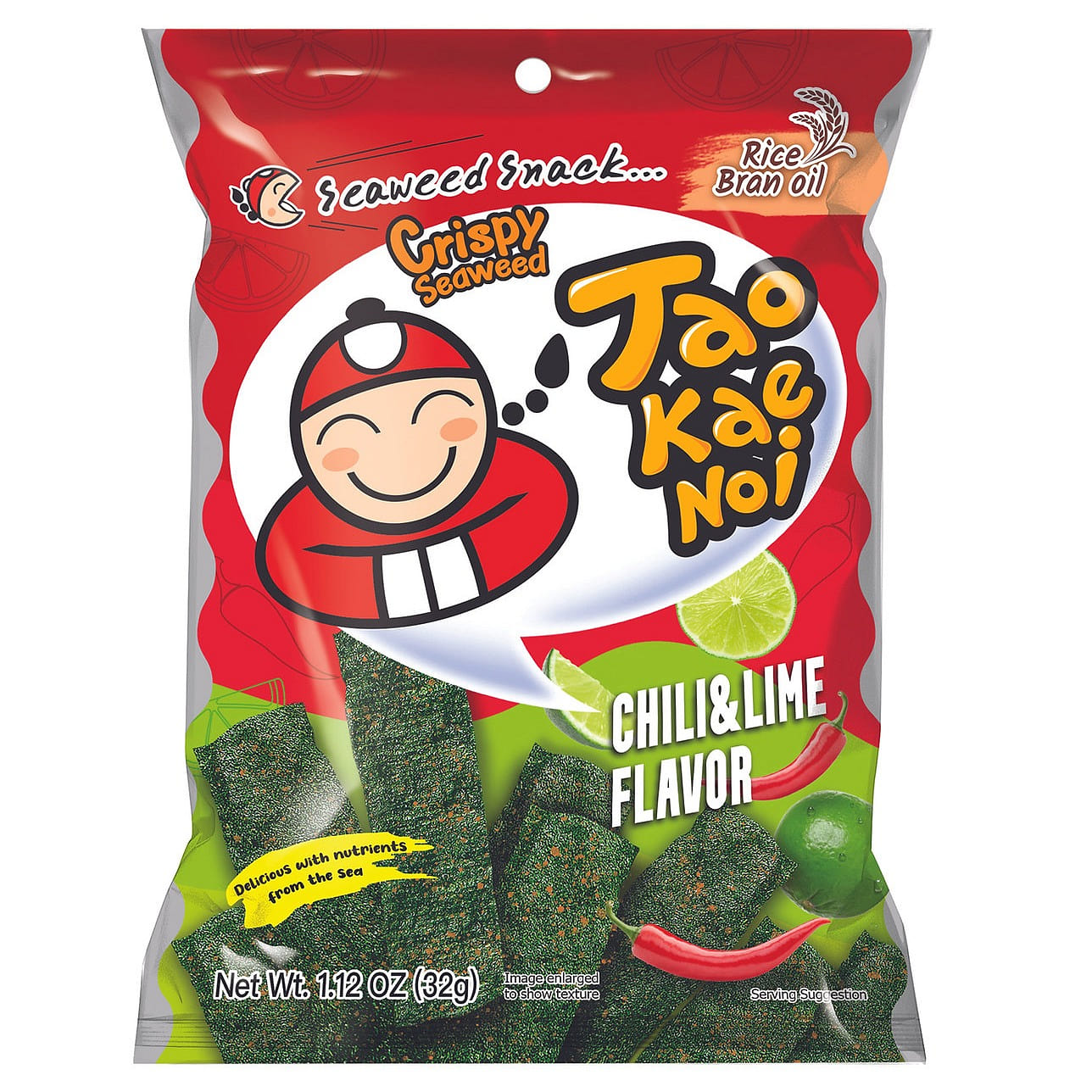 Tao Kae Noi Crispy Seaweed Chili & Lime, 1.12 oz 32 g