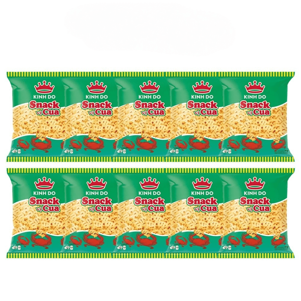 Snack Cua Kinh DO Bim Bim Cua Xanh 29gr x 10 bags 29 กรัม
