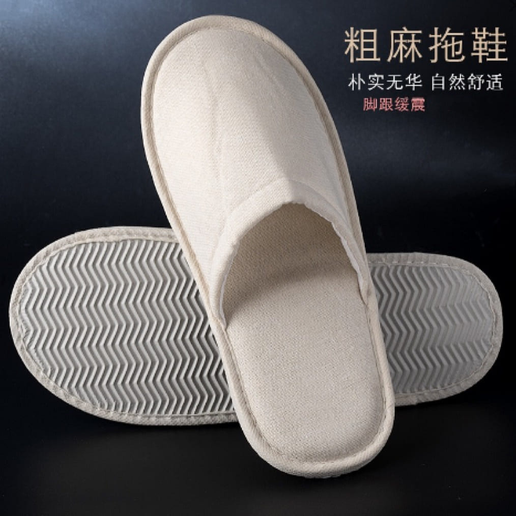 Premium Disposable Hotel Slippers anti-slip for Travel Airbnb Spa, White 5Pcs 1 box