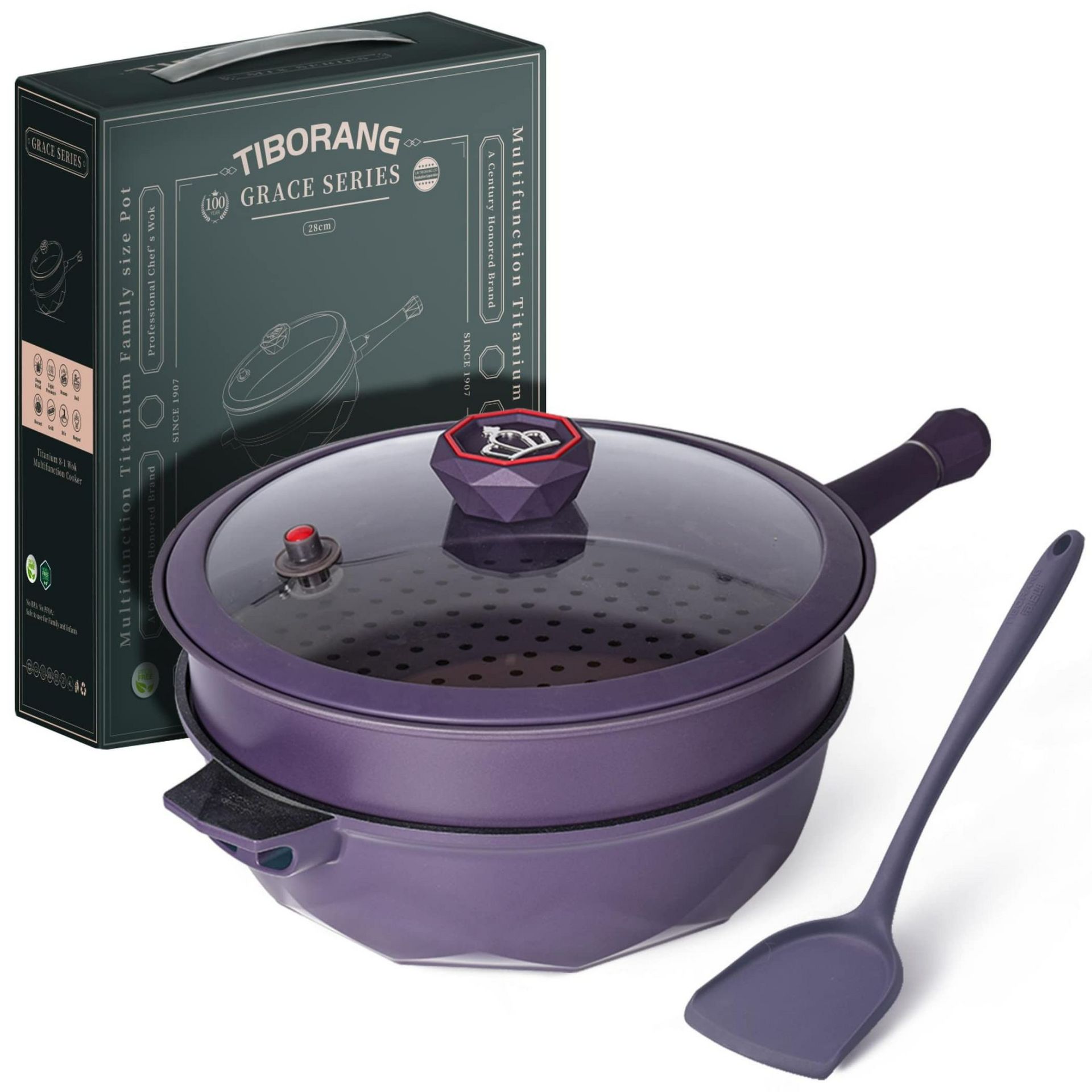 Get 8 in 1 Multipurpose 11 Inch 5 Qt Frying Pans Nonstick with Lid