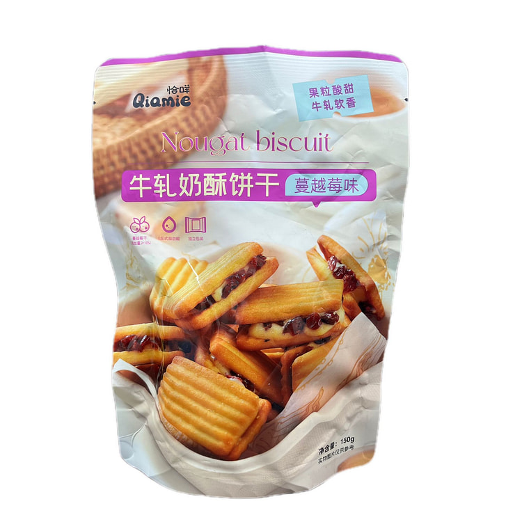 恰咩 牛轧奶酥饼干 蔓越莓味 150g