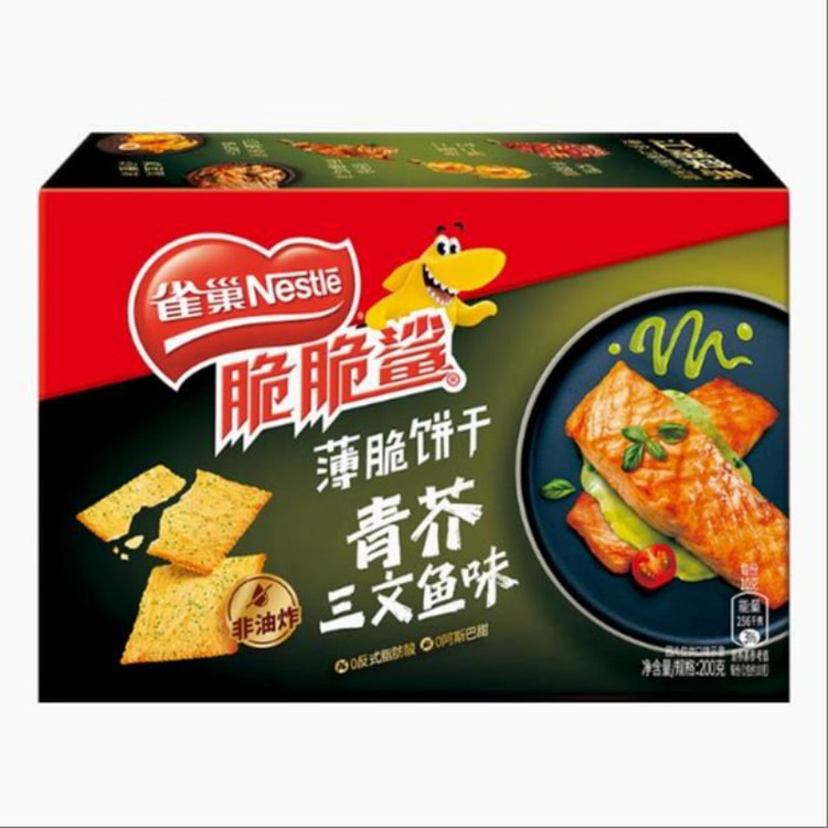 雀巢 脆脆鲨 薄脆饼干青芥末三文鱼味200g