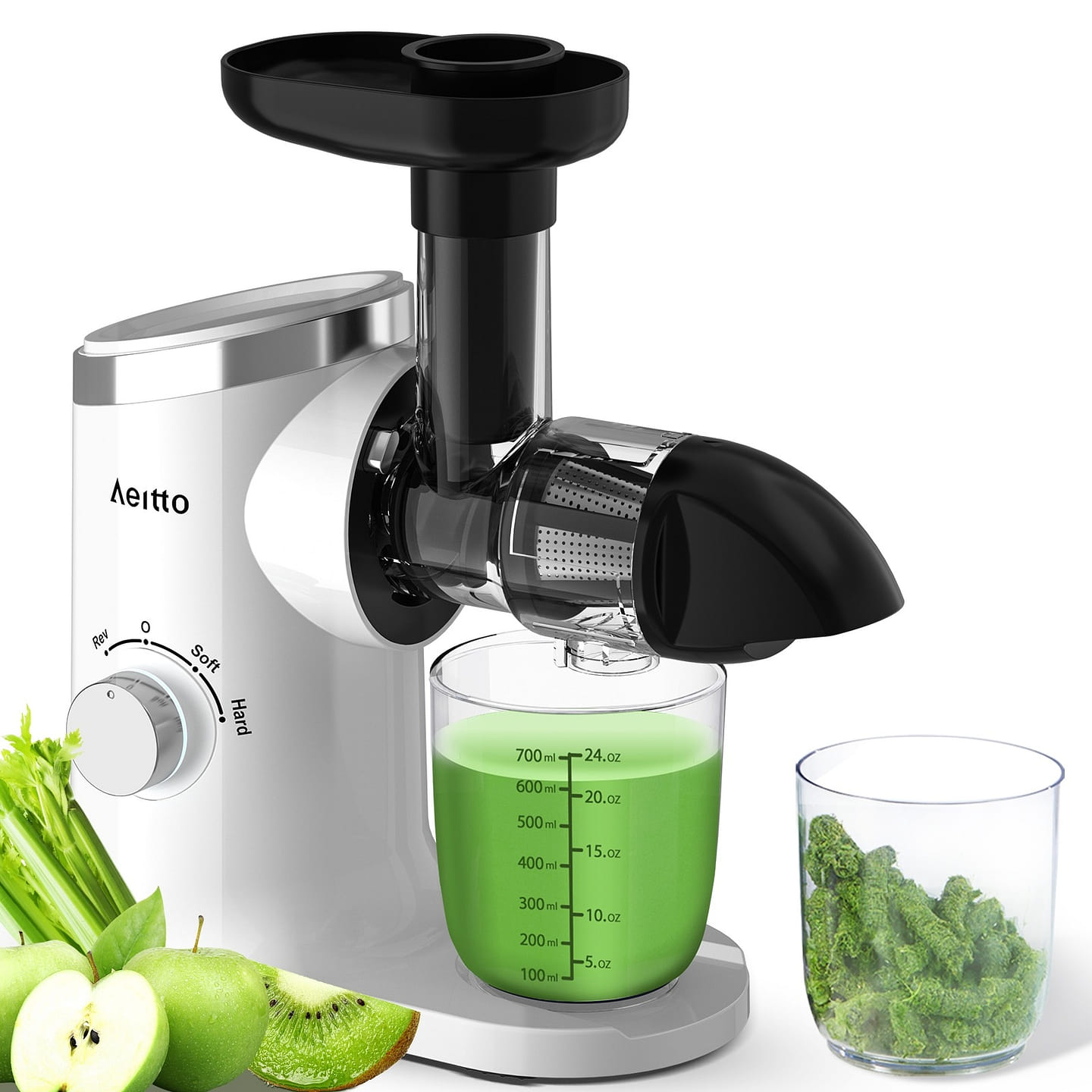 Aeitto Masticating Juicer,2-Speed Modes,white 9.8 lb