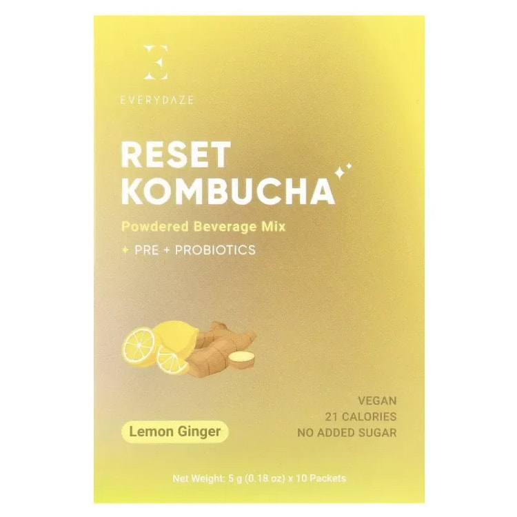 Reset Kombucha, Powdered Beverage Mix, Lemon