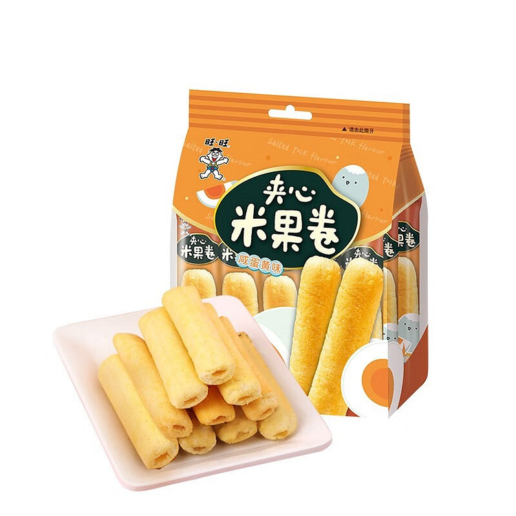 旺旺 夹心米果卷 咸蛋黄味 180g 零食 小吃