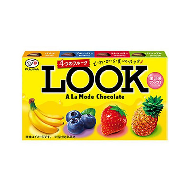 FUJIYA LOOK4 Three Fruit Chocolate 12 Pieces
