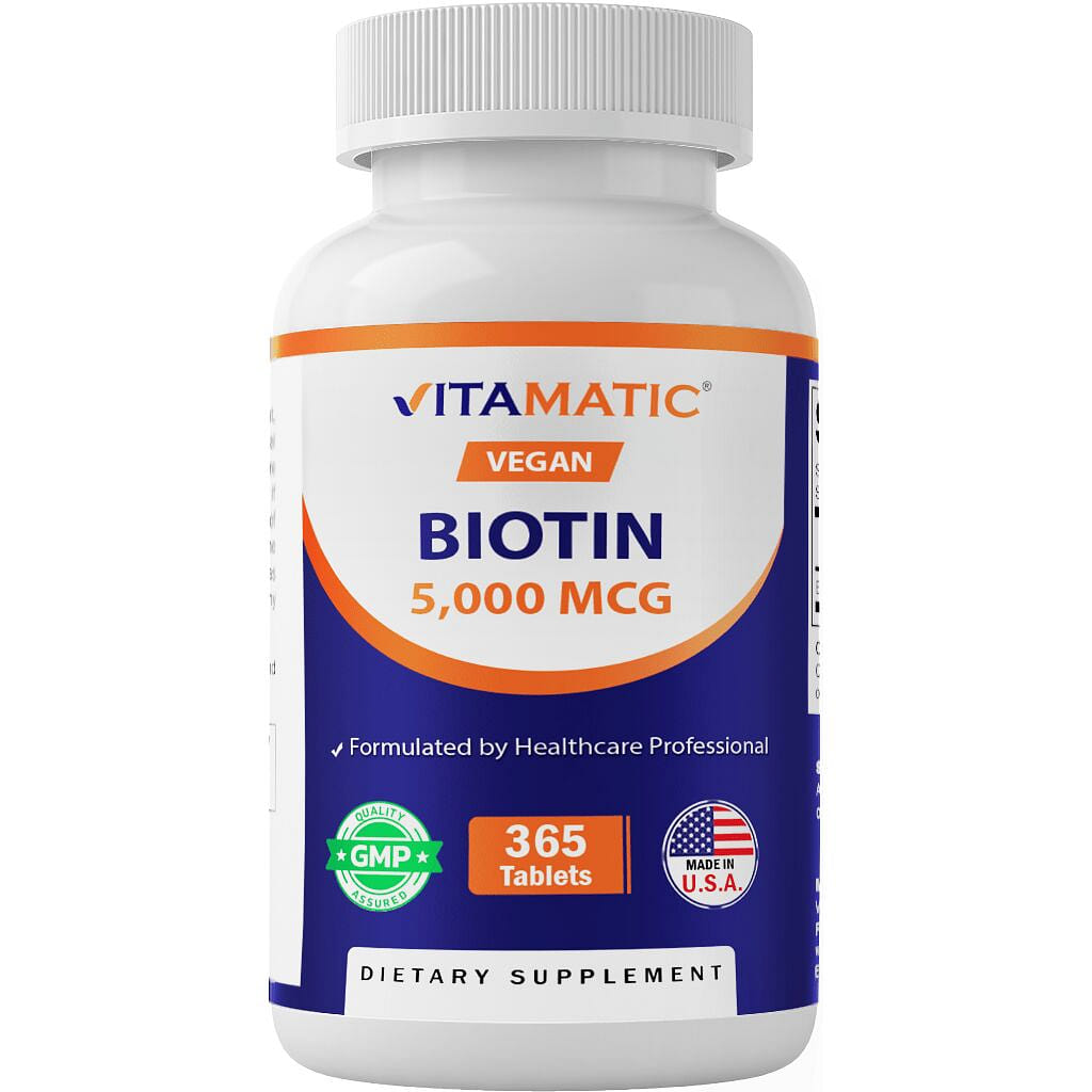Biotin 5000mcg – 365 Vegan Tablets 1 each