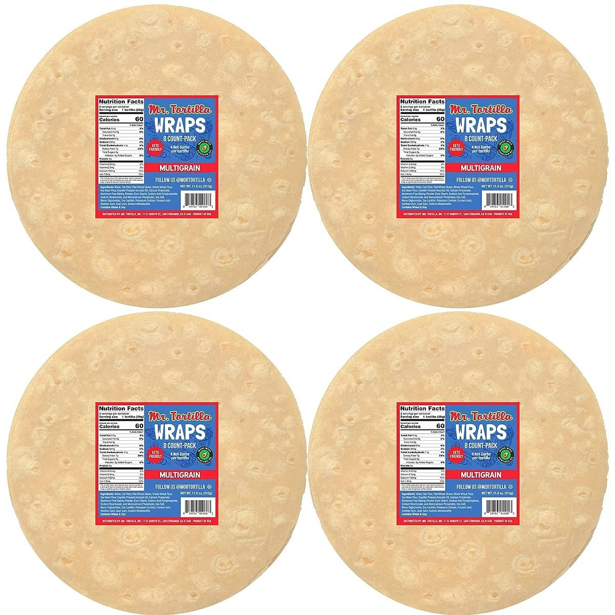 4 Net Carb Wraps – Multigrain 32 Wraps 1 each