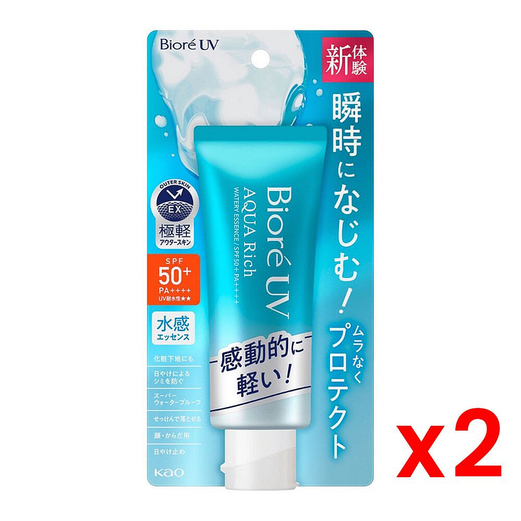 KAO Biore AQUA Rich Watery Sunscreen Essence70gxx2 1 count
