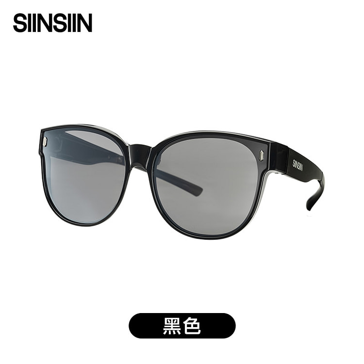 SIINSIIN方框墨镜 可套近视眼镜可折叠 黑色