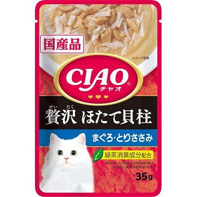 INABA CIAO Pouch Cat Wet Food Scallop Tuna 35g 1 pack