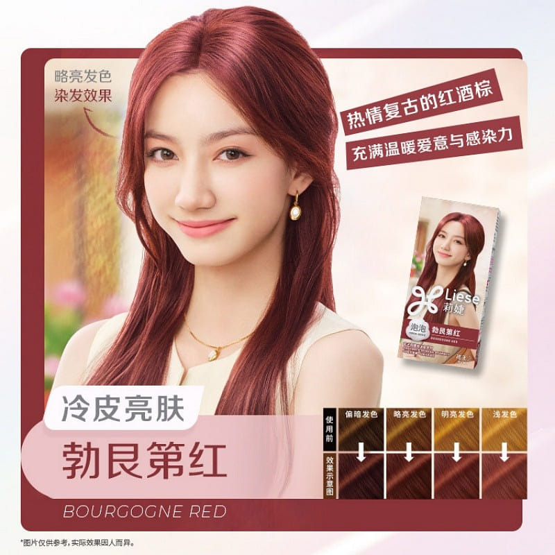 Kao Liese Foam Hair Dye Burgundy Red 1 box