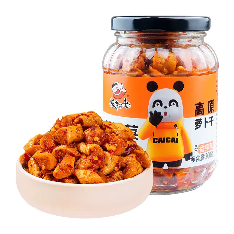 Rice sweeping, pickles, pickles, air-dried cabbage, dried plateau radish, 300g*1 bottle, spicy Sichuan specialty 300 g
