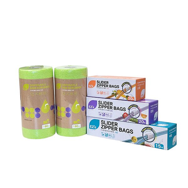 一次性洗涤器（石灰）和拉链袋