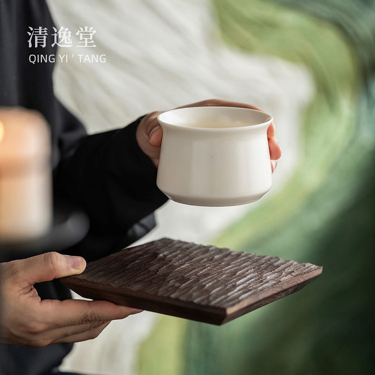 清逸堂 黑胡桃木干泡盘 小雅-朴木小正方盘 1 个