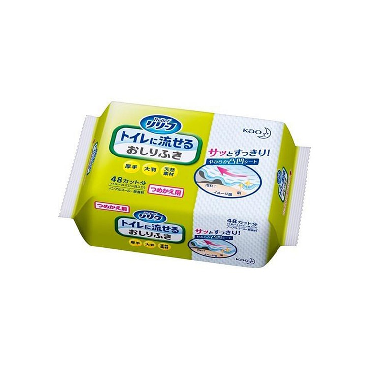 花王 厕所 湿巾 可直冲 补充装 24张