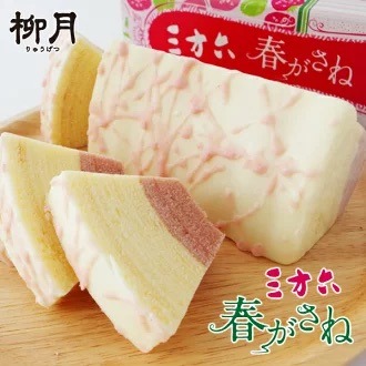 Ryugetsu Sanpouroku Baumkuchen, Strawberry&Milk Flavor (1 Bar, 10 Slices) 1 box