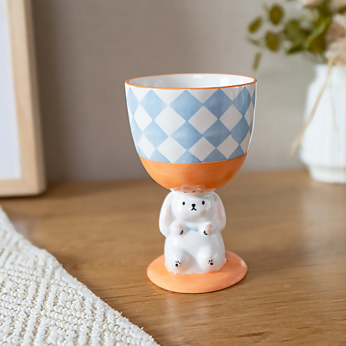 Novelty Bunny Cup Lovely Ceramic Mug Goblet Ideal Gifts Blue Diamond 1 each