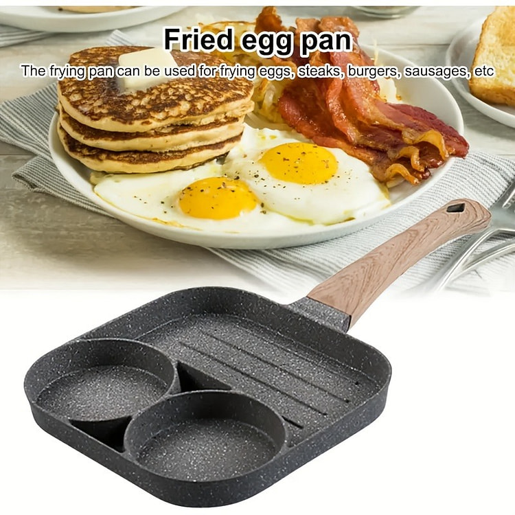 Non-Stick 1 Egg Frying Pan |3/4Hole Divider Baking 1 count