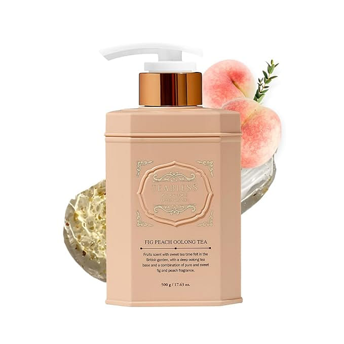 TEABLESS Perfume Body Wash Fig Peach Oolong Tea, Ceramide, 17.6Fl Oz500g 1 each
