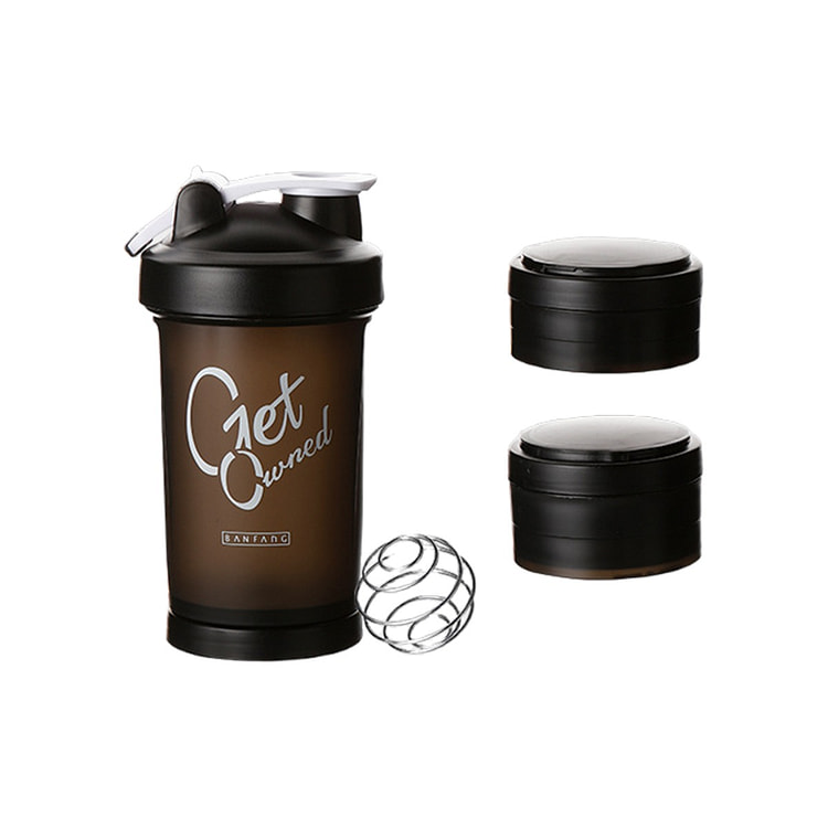 健身水壶摇摇杯大容量防漏便携 掌控感 黑色 1 份