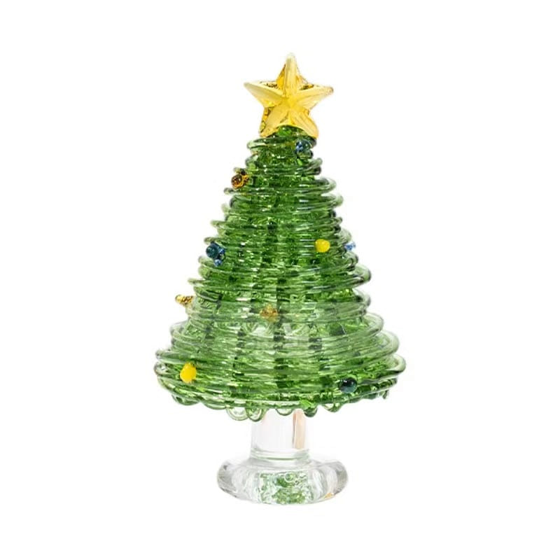 Christmas Tree Handwork Coloured Glaze Christmas Decoration-Green 1 each