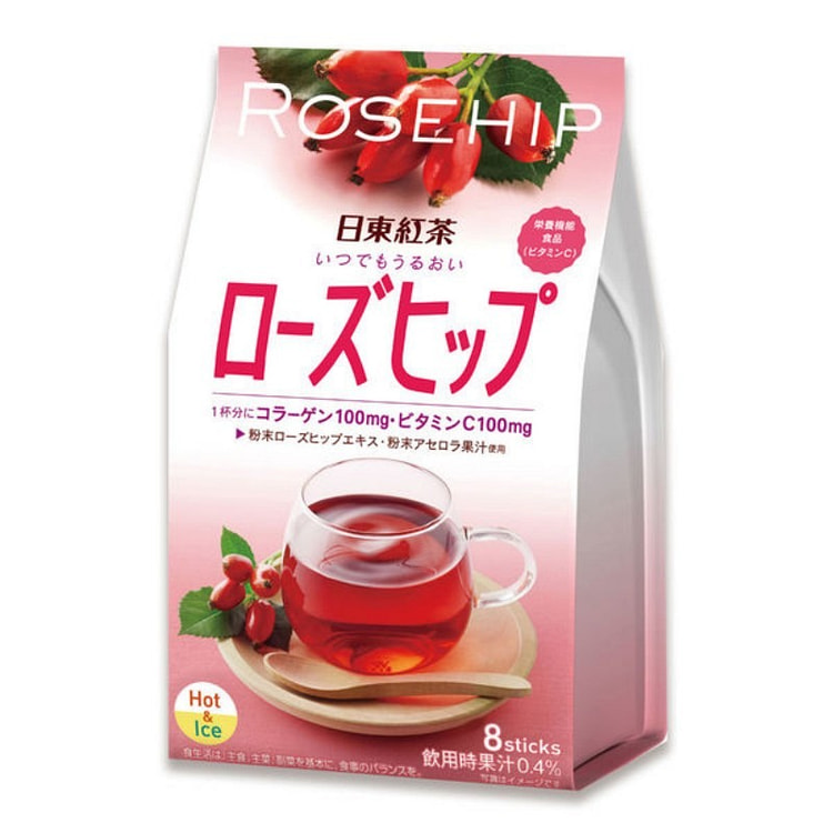 日东红茶 滋润玫瑰果 无咖啡因玫瑰茶 8条装