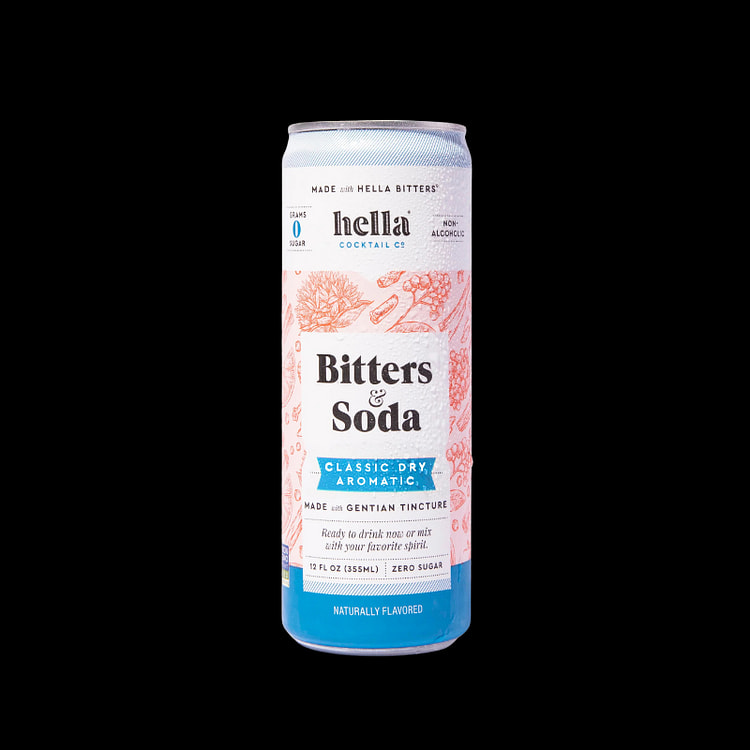 Hella Bitters & Soda Classic Dry Aromatic Non-Alc 12 oz - 4 Pack