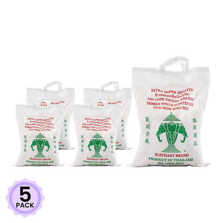 Gạo Hoa Nhài Thái Lan Elephant Brand 10 lb*5 pack